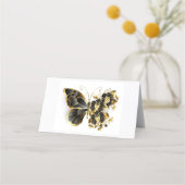 Gold Flower Butterfly with Black Orchid Klantenkaartje (Achterkant)