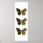 Gold Flower Butterfly with Black Orchid Poster (Voorkant)