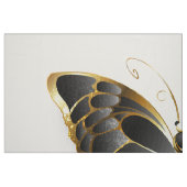 Gold Flower Butterfly with Black Orchid Stof (Fat Quarter)