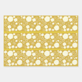 Gold Flower Floral Pattern Inpakpapier Vel (Voorkant 2)