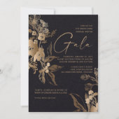 Gold Flower Gala-uitnodiging Kaart (Voorkant)