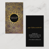 Gold Flower Mandala Pattern Yoga Instructor Visitekaartje (Voorkant / Achterkant)