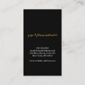 Gold Flower Mandala Pattern Yoga Instructor Visitekaartje (Achterkant)