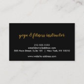 Gold Flower Mandala Pattern Yoga Instructor Visitekaartje (Achterkant)