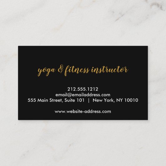 Gold Flower Mandala Pattern Yoga Instructor Visitekaartje (Achterkant)