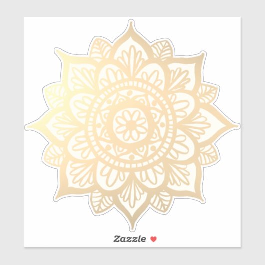 Gold Flower Mandala Sticker (Vel)
