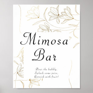 Gold Flower Mimosa Bar-Poster Poster