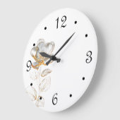 Gold Flower Numbers Grote Klok (Hoek)