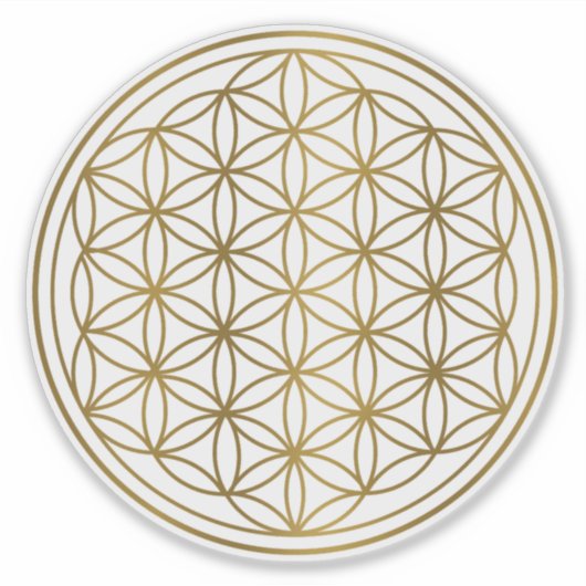 Gold Flower of Life Sticker (Voorkant)