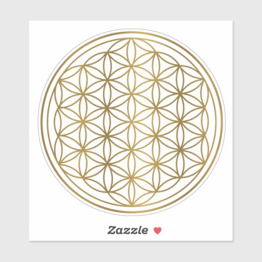 Gold Flower of Life Sticker (Vel)
