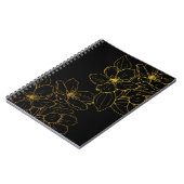 Gold Flower op Black Note Book & Journals Notitieboek (Linkerzijde)