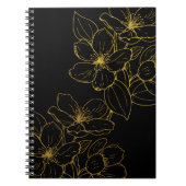 Gold Flower op Black Note Book & Journals Notitieboek (Voorkant)