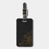 Gold Flower op zwarte achtergrond Bagagelabel (Voorkant verticaal)