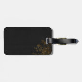 Gold Flower op zwarte achtergrond Bagagelabel (Achterkant horizontaal)
