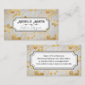 Gold Flower Pattern | Geometrische Tegels Visitekaartje (Voorkant / Achterkant)