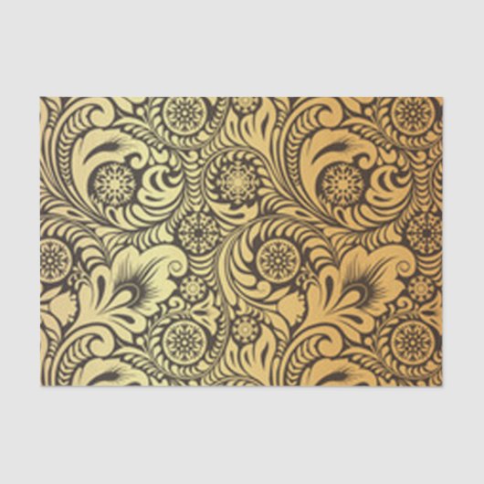 Gold Flower Pattern-ontwerp Tissuepapier (Voorkant)