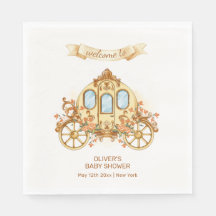 Gold Flower Prince Carriage Baby Shower Welcome
