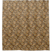 Gold Flower Print Pattern Classy Chic Bold Luxury Douchegordijn (Voorkant)
