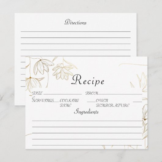 Gold Flower Recipe Kaart (Voorkant / Achterkant)