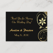 Gold Flower Scrollwork Trouwtafel Place Card Plaatskaartje (Achterkant)