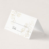 Gold Flower Table Number en Name Place Cards Kaart (Voorkant)