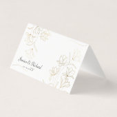 Gold Flower Table Number en Name Place Cards Kaart (Achterkant)
