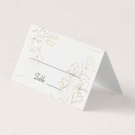 Gold Flower Table Number en Name Place Cards Kaart