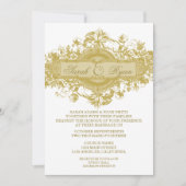 GOLD FLOWER WEDDING INVITATION KAART (Voorkant)