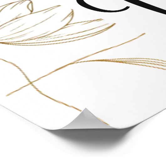 Gold Flower Wedding Photo Prop Poster (Hoek)