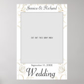 Gold Flower Wedding Photo Prop Poster (Voorkant)