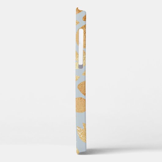 Gold flowers, blue background, foil imitation. Case-Mate iPhone case (Achterkant / Links)