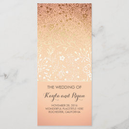 Gold Flowers Blush Wedding Programma's