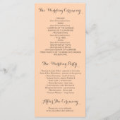 Gold Flowers  Blush Wedding Programma's (Achterkant)