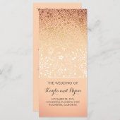 Gold Flowers  Blush Wedding Programma's (Voorkant / Achterkant)