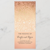 Gold Flowers  Blush Wedding Programma's (Voorkant)
