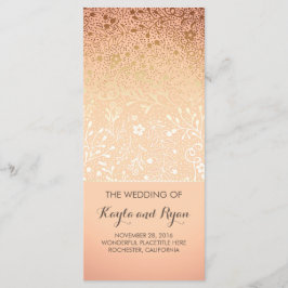 Gold Flowers  Blush Wedding Programma's