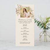 Gold Flowers Celebration of Life Programme Programmakaart (Staand voorkant)