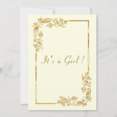 Gold Flowers Framed Baby Girl Shower (Achterkant)