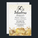 Gold Flowers Glitter 50 en Fabulous 50th Birthday Kaart<br><div class="desc">Gold Flowers Glitter 50 en geweldige 50th Birthday Party Invitation Zie overeenkomend collectie in winkel</div>
