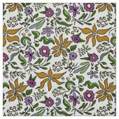 Gold Flowers Hand-drawn Botanical Design  Stof (Swatch)