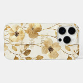 Gold Flowers Inspirational Happy Thoughts Case-Mate iPhone Case (Achterkant (horizontaal))