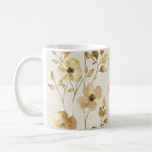 Gold Flowers Inspirational Happy Thoughts Koffiemok (Links)