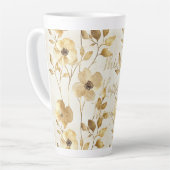 Gold Flowers Inspirational Happy Thoughts Latte Mok (Linkerhoek)