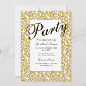 Gold Flowers Invitation Kaart (Voorkant)