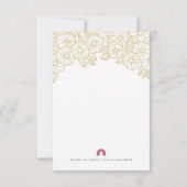 Gold Flowers op RSVP-kaart met witte respons RSVP Kaartje (Achterkant)