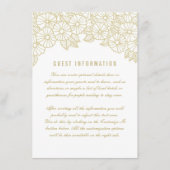 Gold Flowers op White Wedding Insert Kaart (Voorkant)
