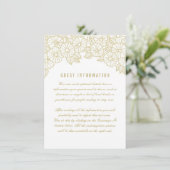 Gold Flowers op White Wedding Insert Kaart (Staand voorkant)