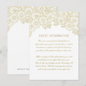 Gold Flowers op White Wedding Insert Kaart (Voorkant / Achterkant)