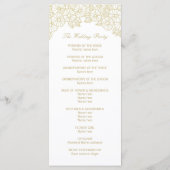 Gold Flowers op White Wedding Program Rack-Kaarten Programmakaart (Achterkant)