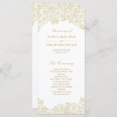 Gold Flowers op White Wedding Program Rack-Kaarten Programmakaart (Voorkant / Achterkant)